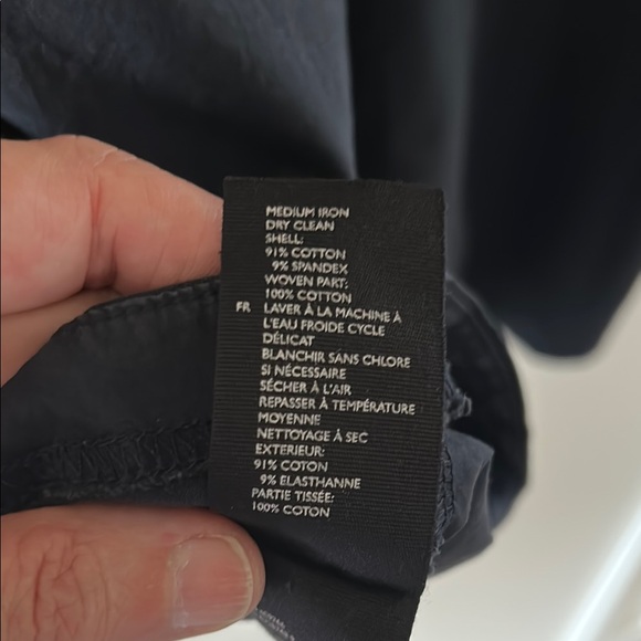 COS Dark Blue mixed fabric dress with curved hem - Picture 10 of 10